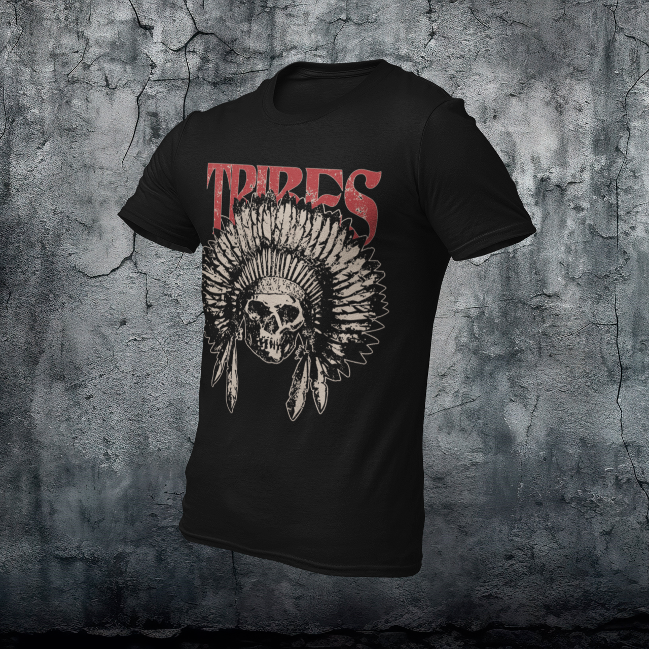 Premium Skull T-Shirt "TRIBES black"